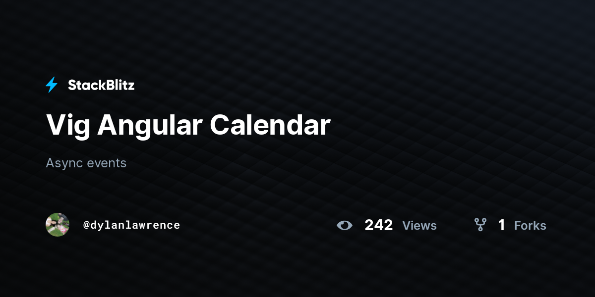 Vig Angular Calendar - StackBlitz