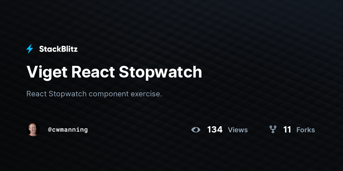 Viget React Stopwatch - StackBlitz