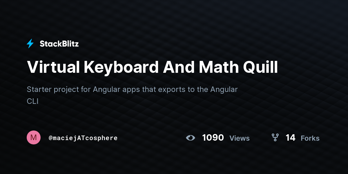 Virtual Keyboard And Math Quill - StackBlitz