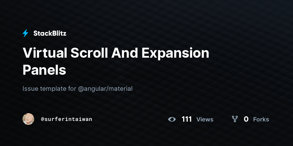 Virtual Scroll And Expansion Panels - StackBlitz