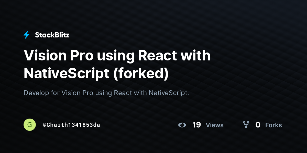 Vision Pro using React with NativeScript (forked) - StackBlitz