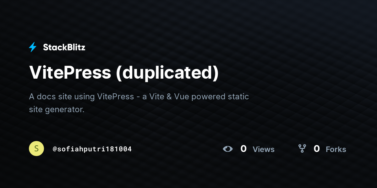 VitePress (duplicated) - StackBlitz