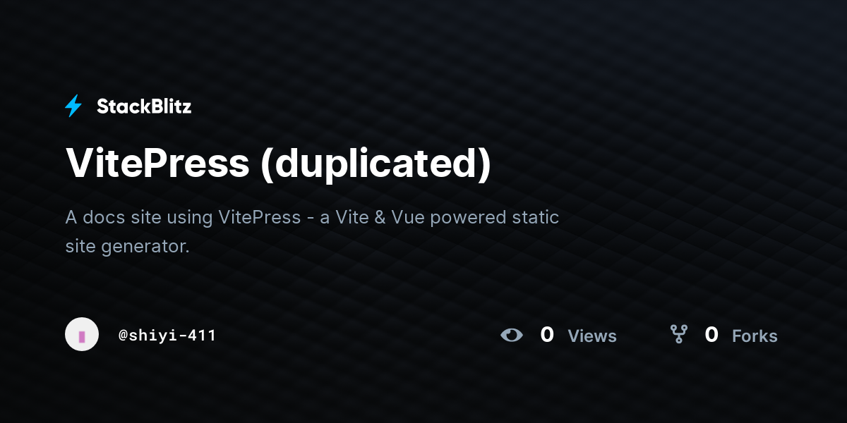 VitePress (duplicated) - StackBlitz
