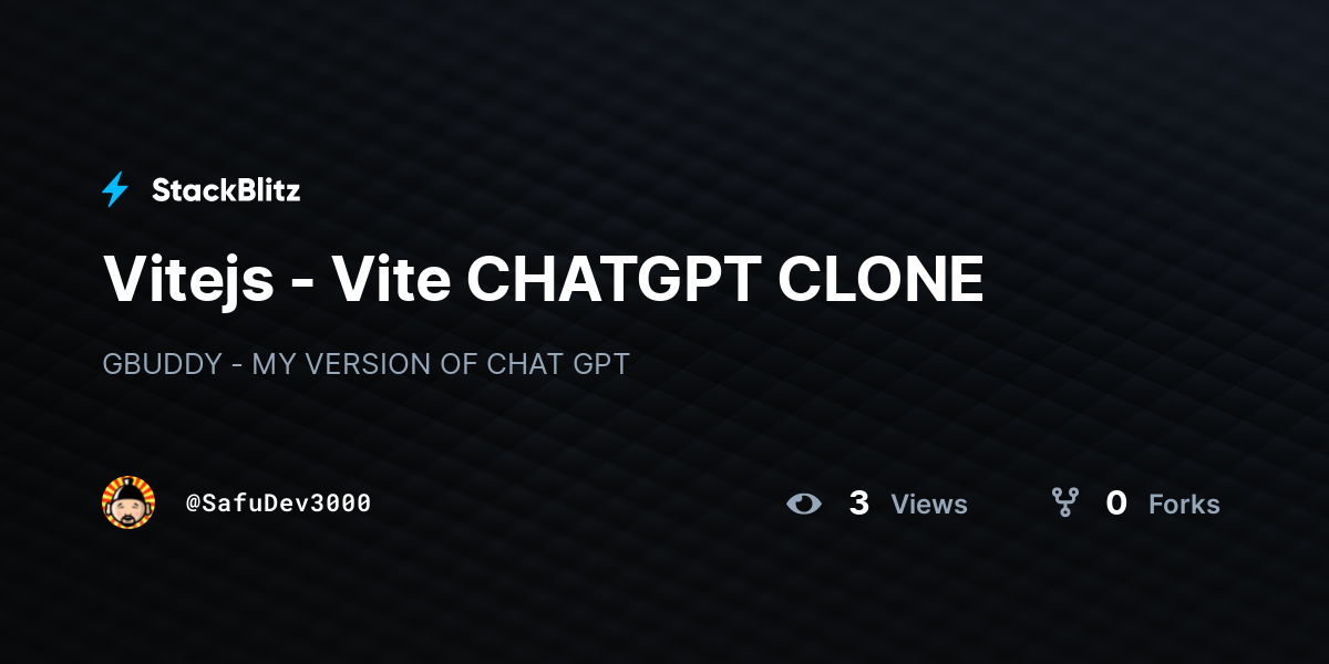 Vitejs - Vite CHATGPT CLONE - StackBlitz