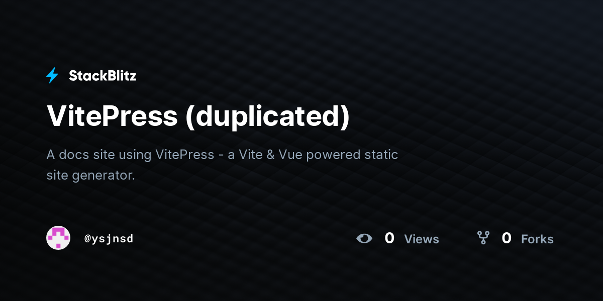 VitePress (duplicated) - StackBlitz