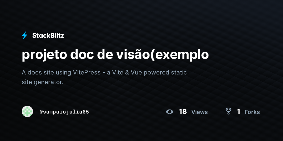 projeto doc de visão(exemplo - StackBlitz