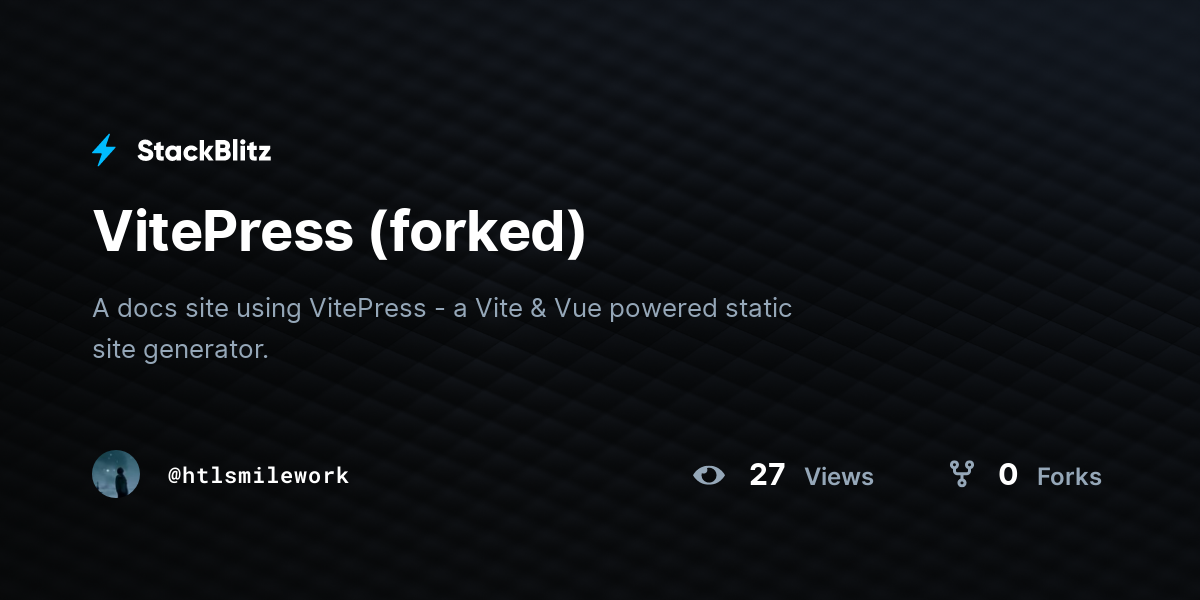 VitePress (forked) - StackBlitz