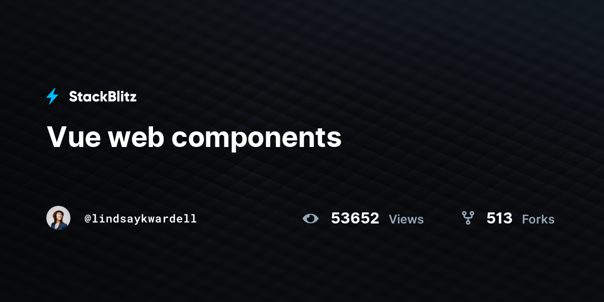 Vue web components - StackBlitz