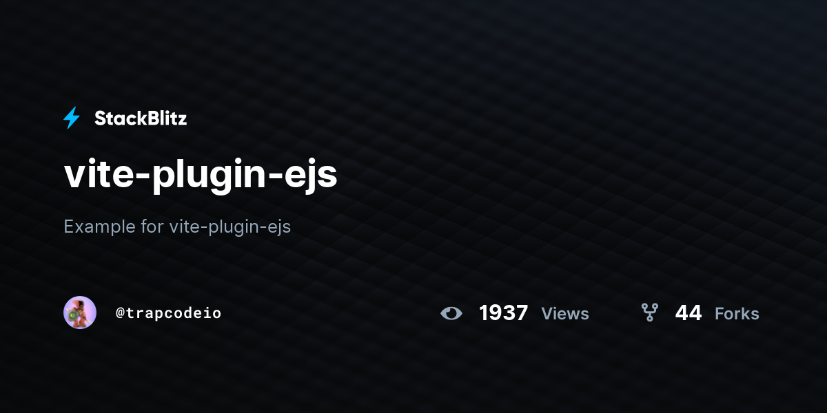 vite-plugin-ejs - StackBlitz