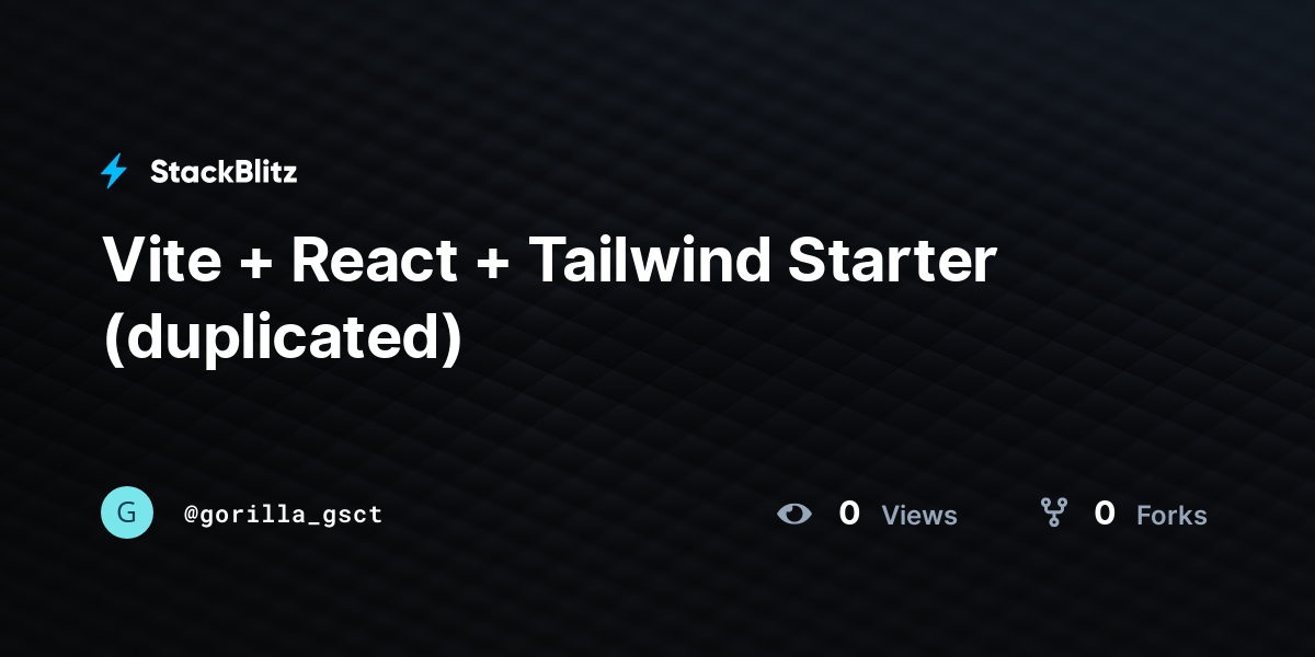 Vite + React + Tailwind Starter (duplicated) - StackBlitz