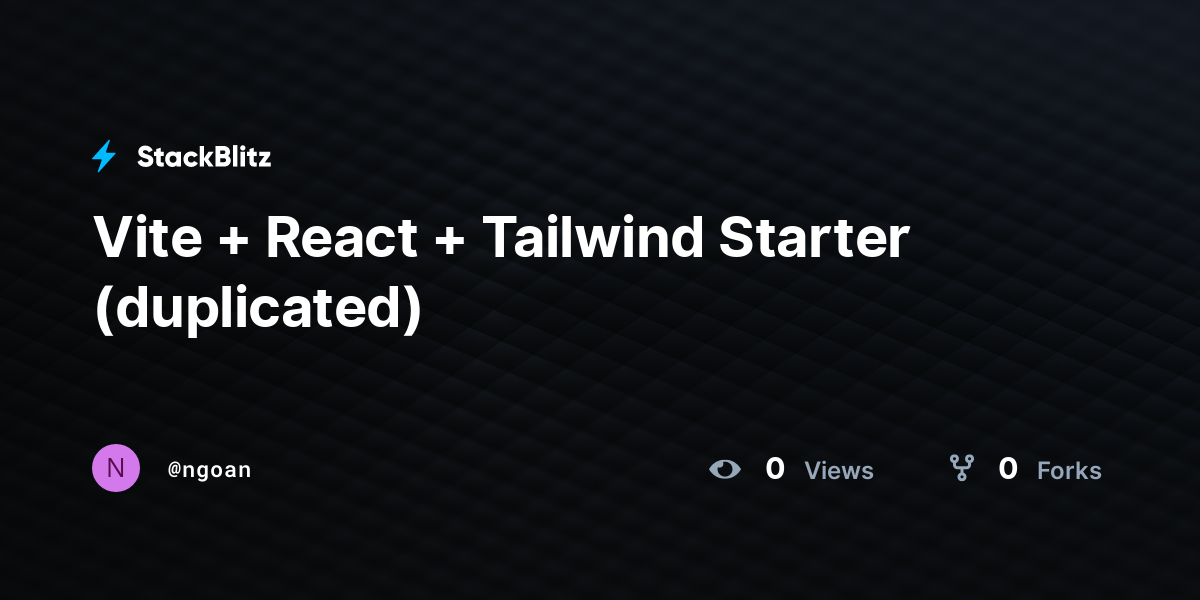 Vite + React + Tailwind Starter (duplicated) - StackBlitz