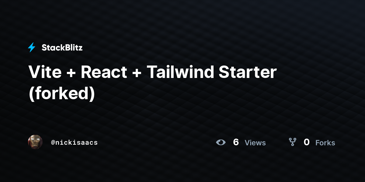 Vite + React + Tailwind Starter (forked) - StackBlitz