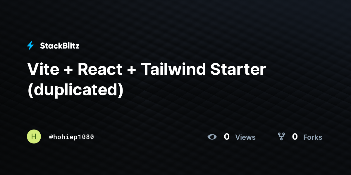 Vite + React + Tailwind Starter (duplicated) - StackBlitz