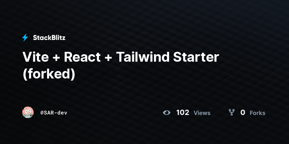 Vite React Tailwind Starter Forked Stackblitz