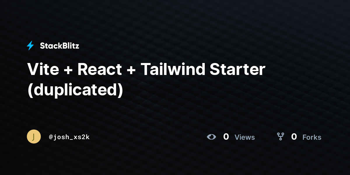 Vite + React + Tailwind Starter (duplicated) - StackBlitz