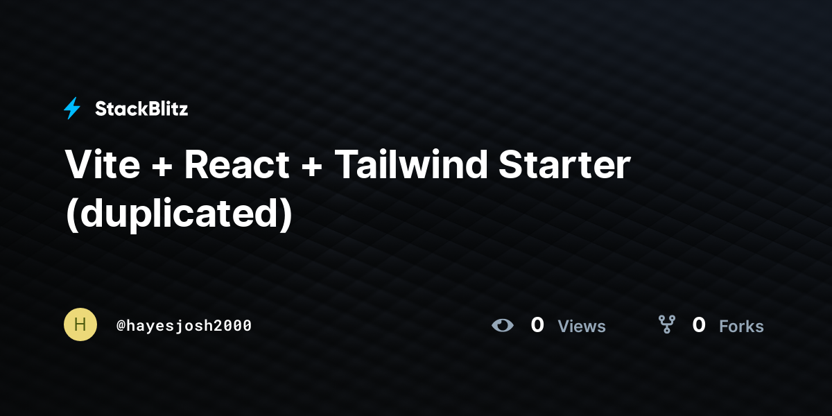 Vite + React + Tailwind Starter (duplicated) - StackBlitz