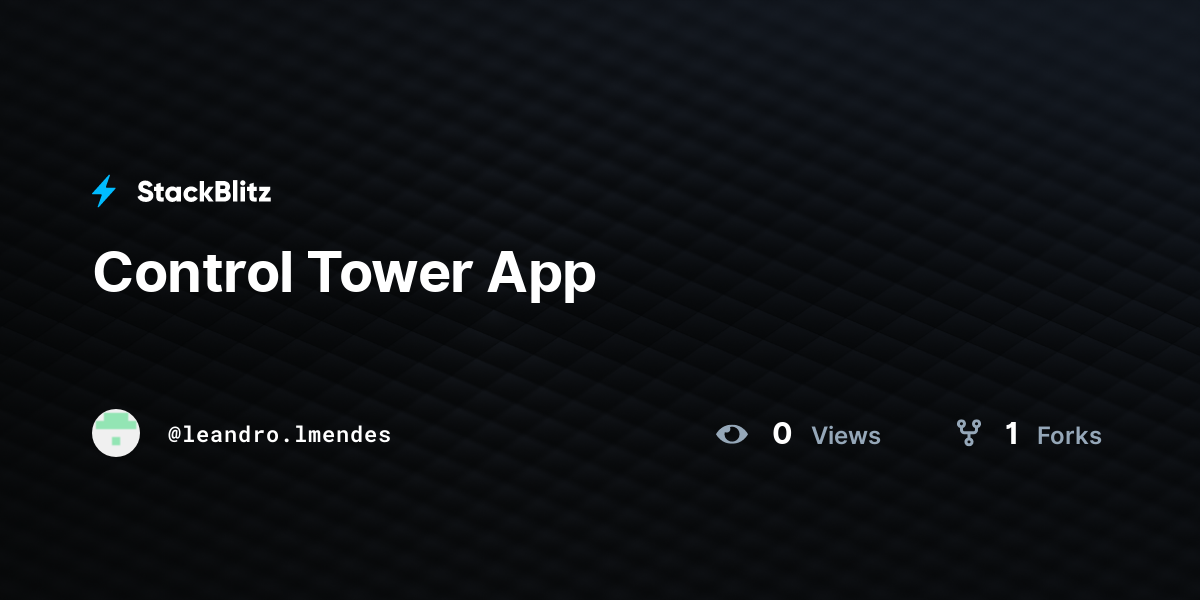Control Tower App - StackBlitz