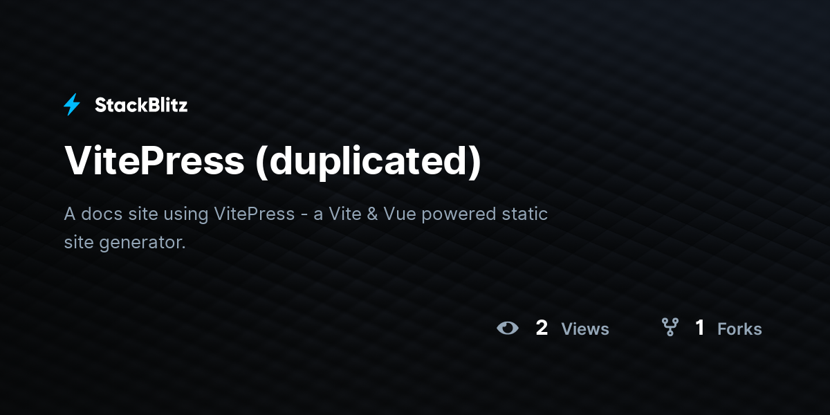 VitePress (duplicated) - StackBlitz
