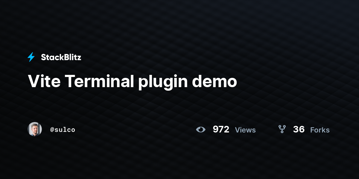 Vite Terminal plugin demo - StackBlitz
