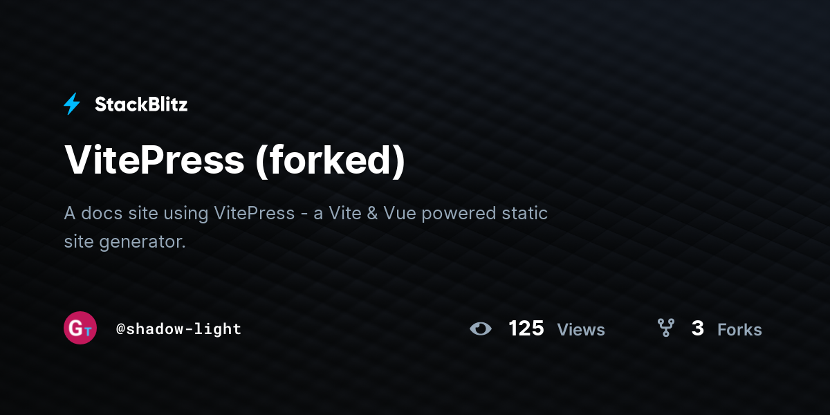 VitePress (forked) - StackBlitz