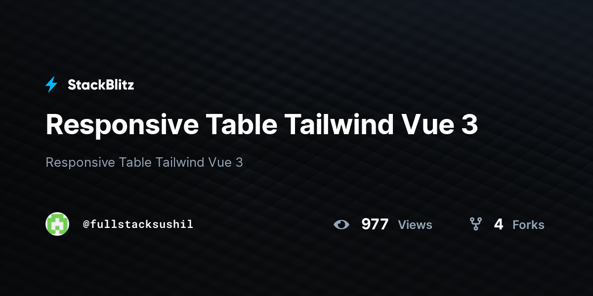 Responsive Table Tailwind Vue 3 - StackBlitz