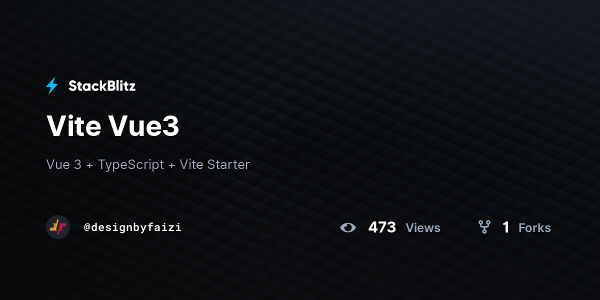 Vite Vue3 - StackBlitz