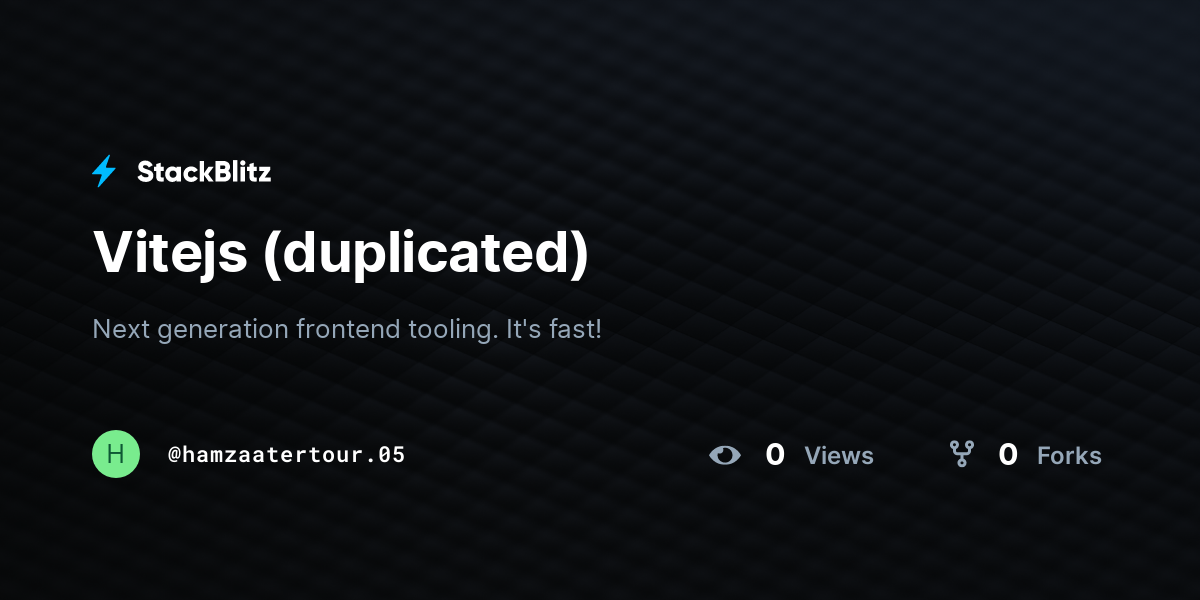 Vitejs (duplicated) - StackBlitz