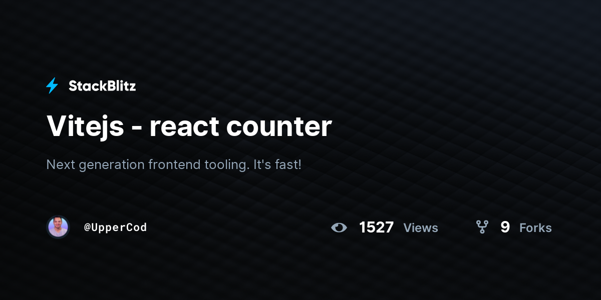Vitejs - react counter - StackBlitz
