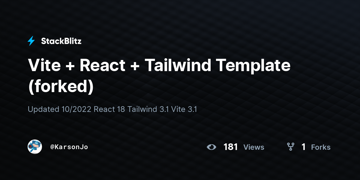 Vite + React + Tailwind Template (forked) - StackBlitz