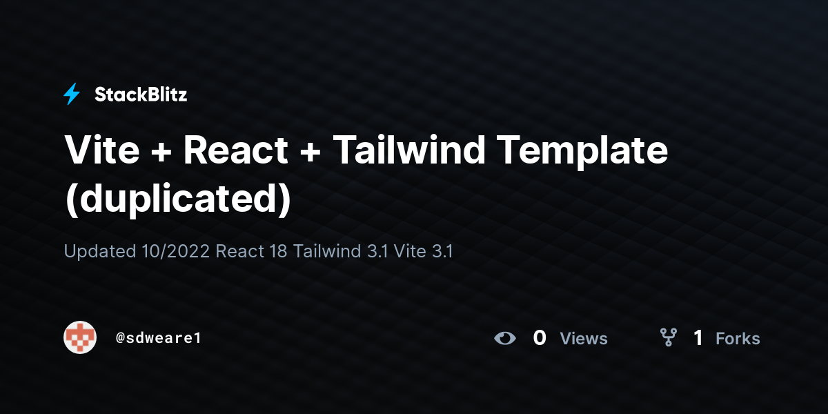 Vite + React + Tailwind Template (duplicated) - StackBlitz