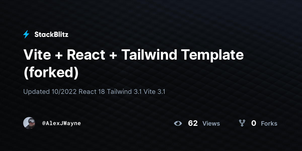 Vite + React + Tailwind Template (forked) - StackBlitz