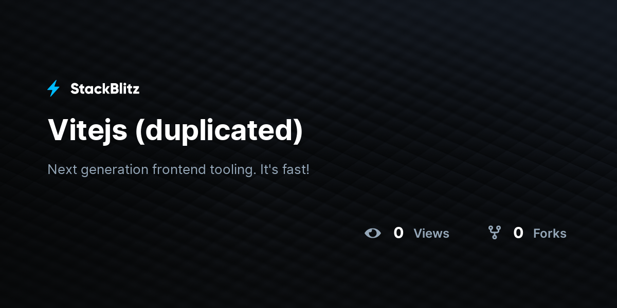 Vitejs (duplicated) - StackBlitz