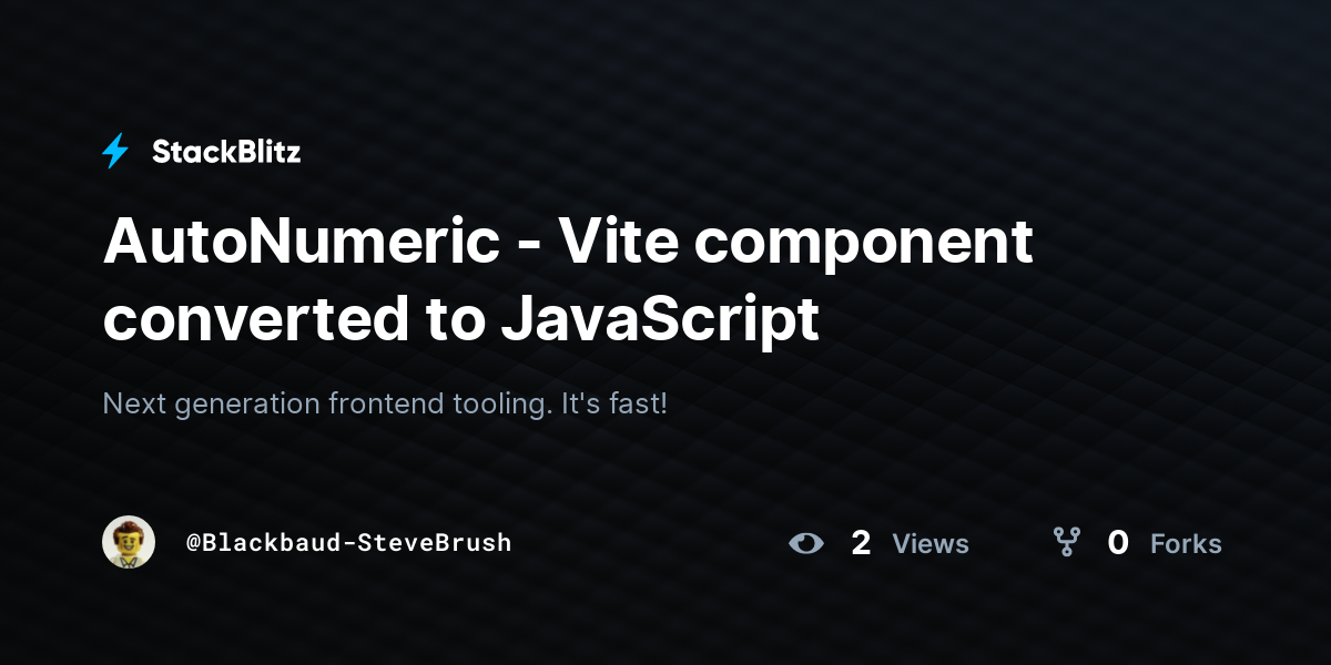 AutoNumeric - Vite component converted to JavaScript - StackBlitz