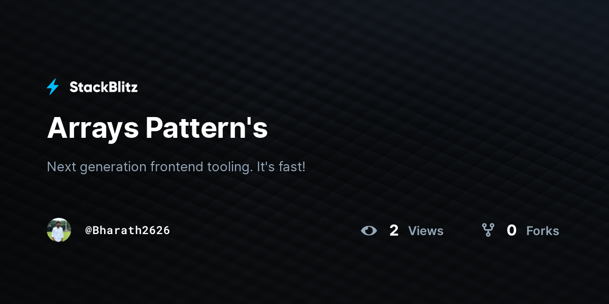 Arrays Pattern's - StackBlitz