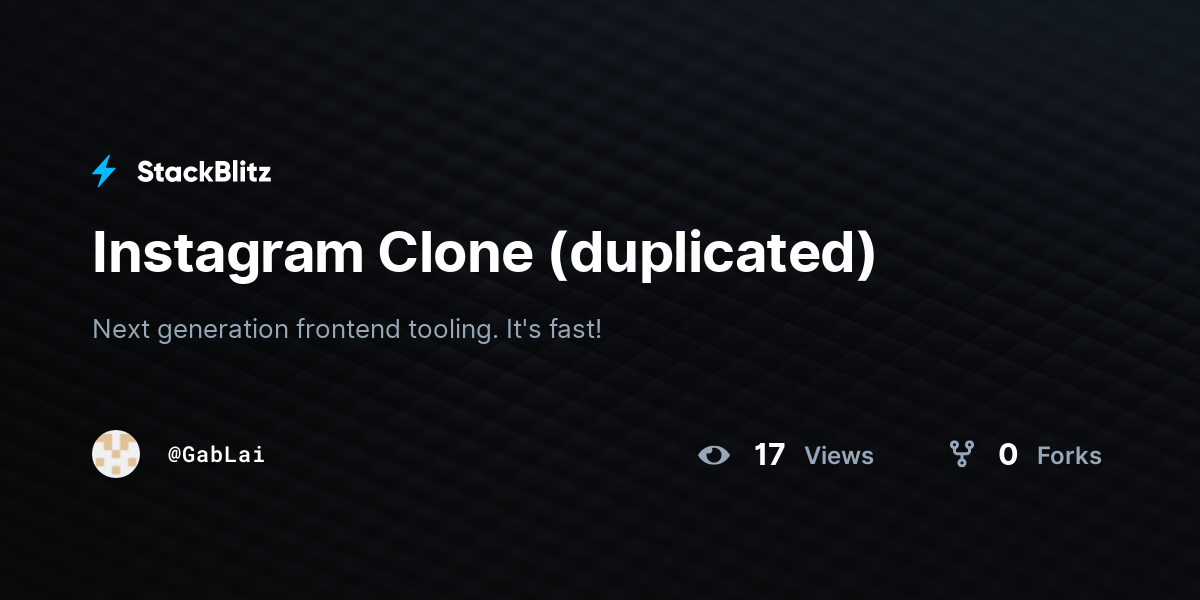 Instagram Clone (duplicated) - StackBlitz