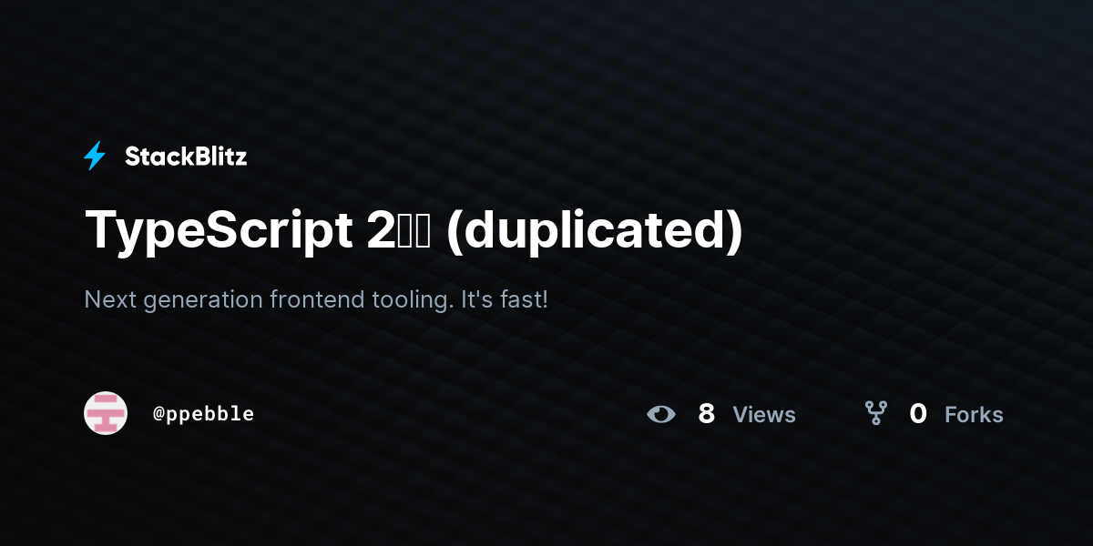 TypeScript 2일차 (duplicated) - StackBlitz