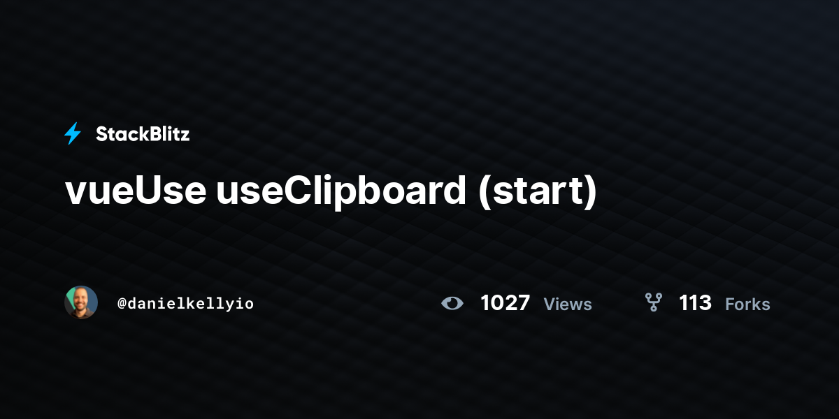 vueUse useClipboard (start) - StackBlitz