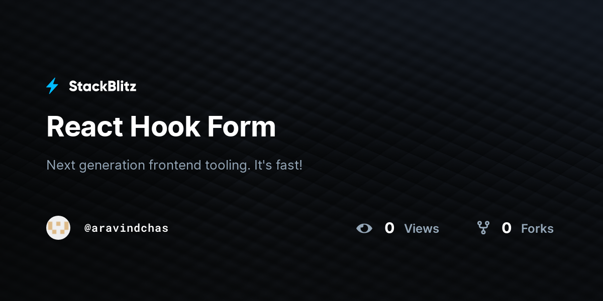 React Hook Form - StackBlitz