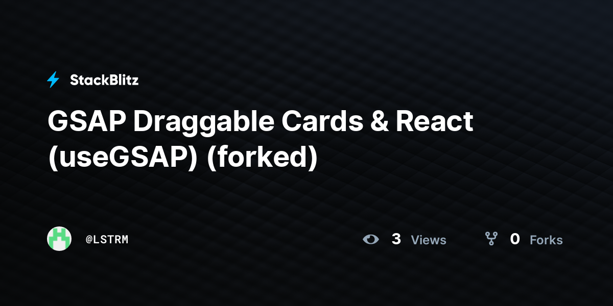 GSAP Draggable Cards & React (useGSAP) (forked) - StackBlitz
