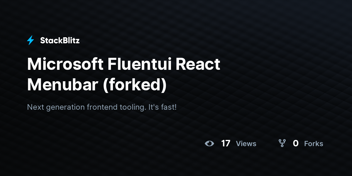 Microsoft Fluentui React Menubar (forked) - StackBlitz