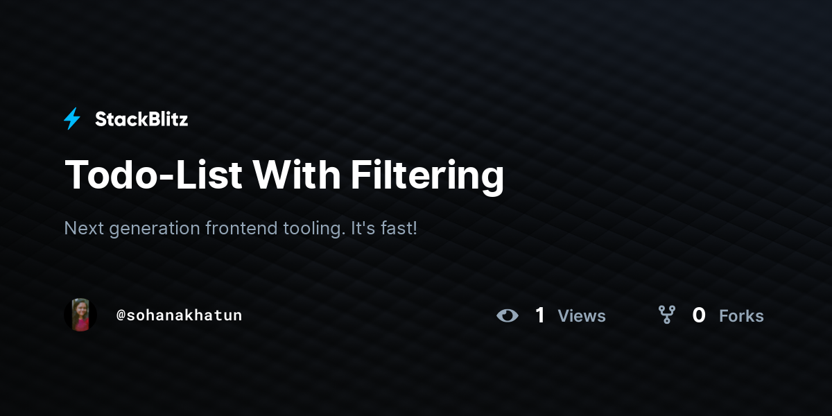 Todo-List With Filtering - StackBlitz