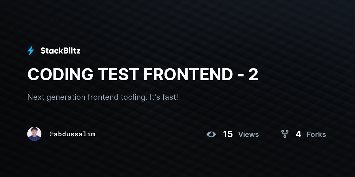 CODING TEST FRONTEND - 2 - StackBlitz