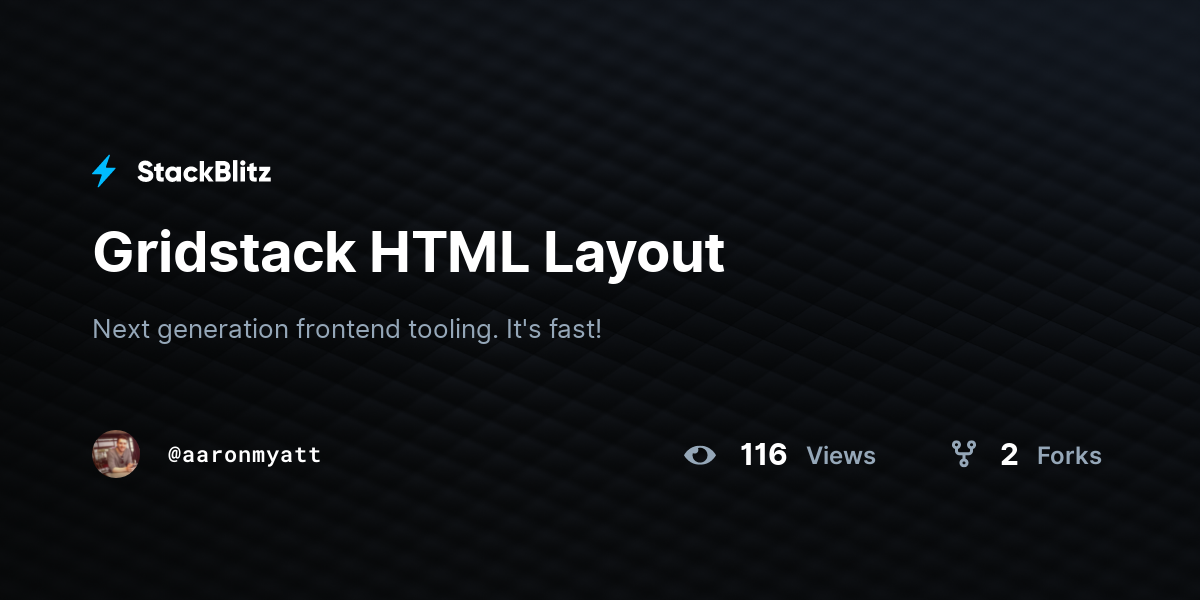 Gridstack HTML Layout - StackBlitz
