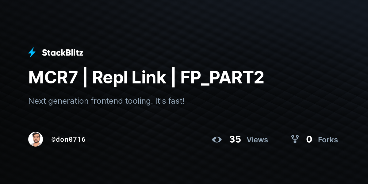 MCR7 | Repl Link | FP_PART2 - StackBlitz