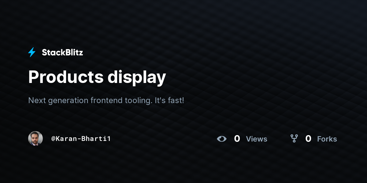 Products display - StackBlitz