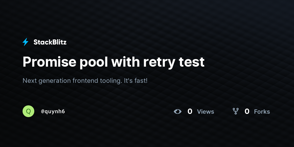 Promise pool with retry test - StackBlitz