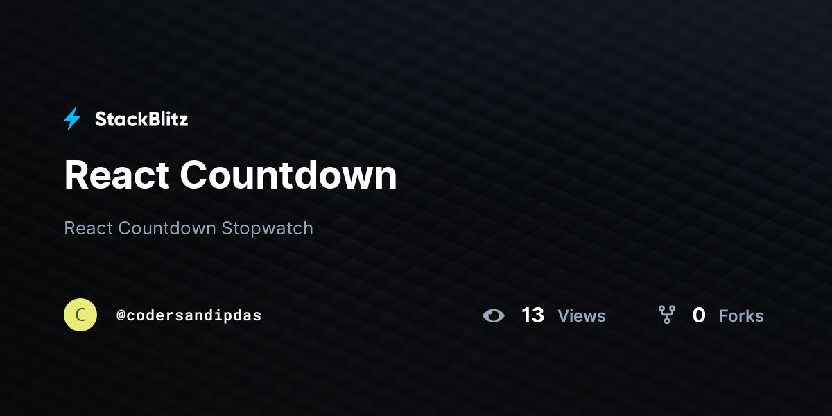 React Countdown - StackBlitz