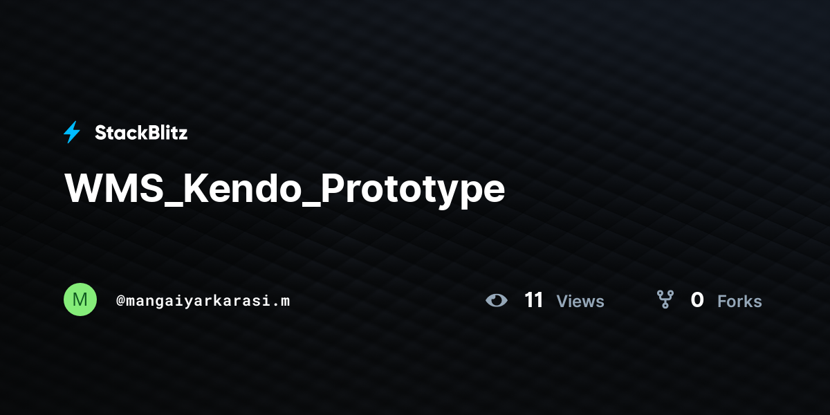 WMS_Kendo_Prototype - StackBlitz