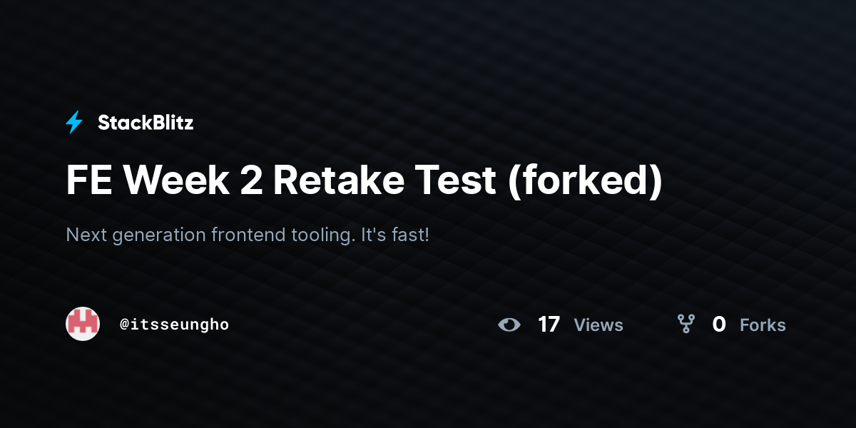 FE Week 2 Retake Test (forked) - StackBlitz