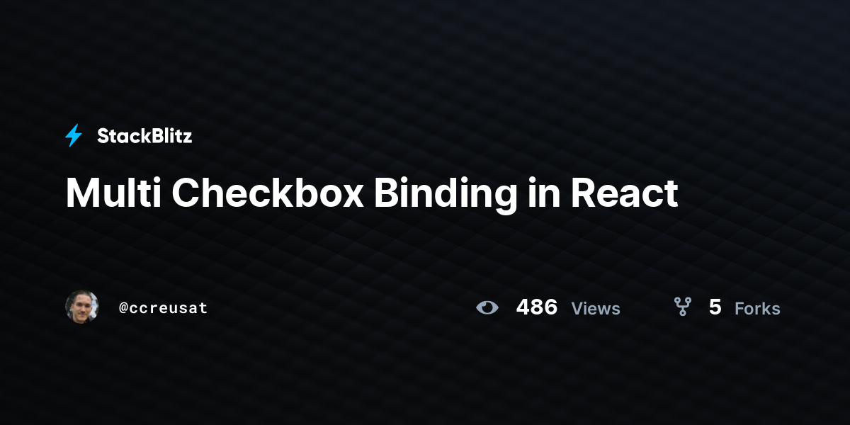 Multi Checkbox Binding in React - StackBlitz